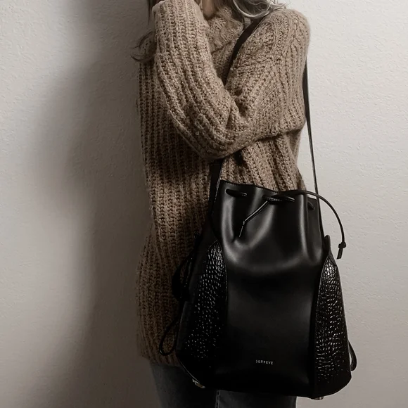 Senreve Fiore Bucket Bag in Black (Vegan, NWOT) - Picture 9 of 9